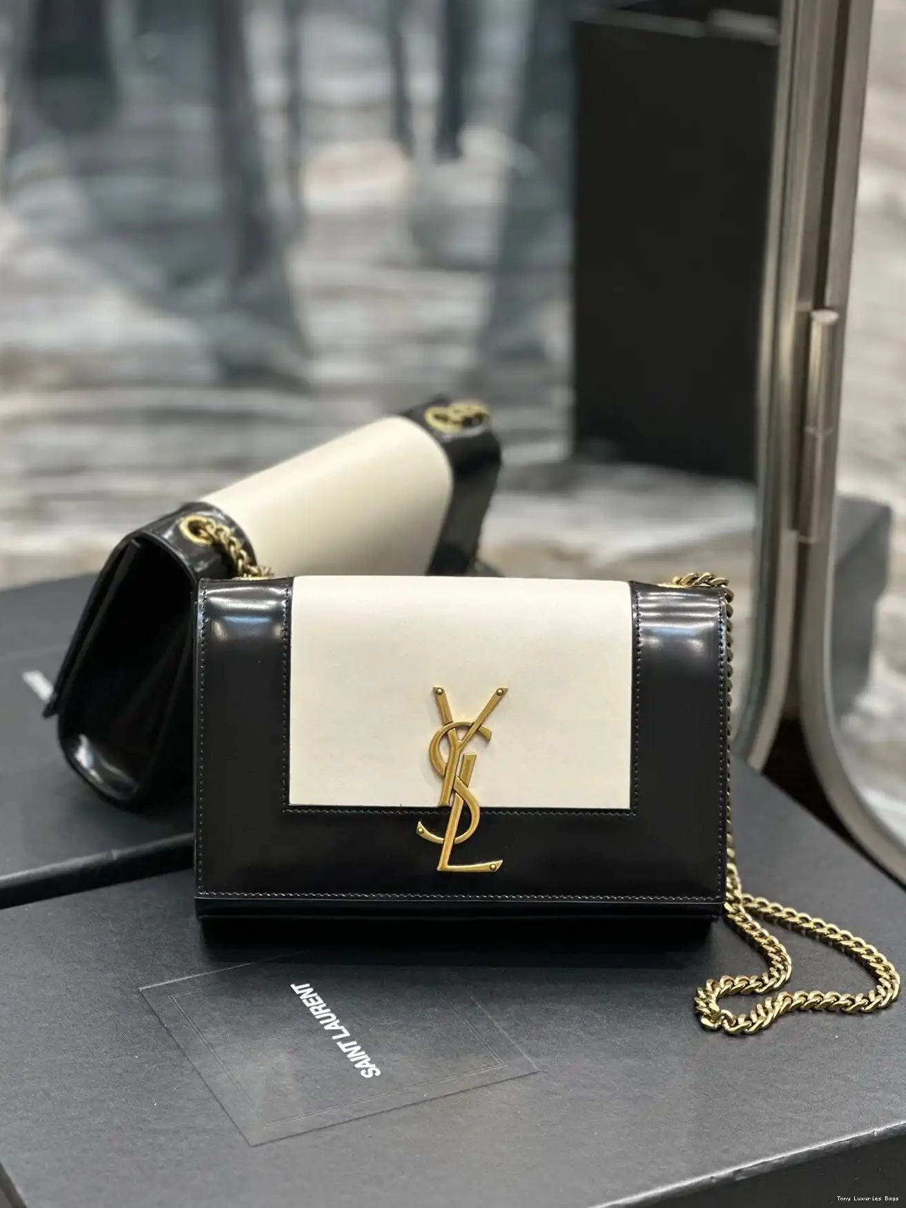 Tony Luxuries Kate two-tone bag leather small shoulder YSL 0704